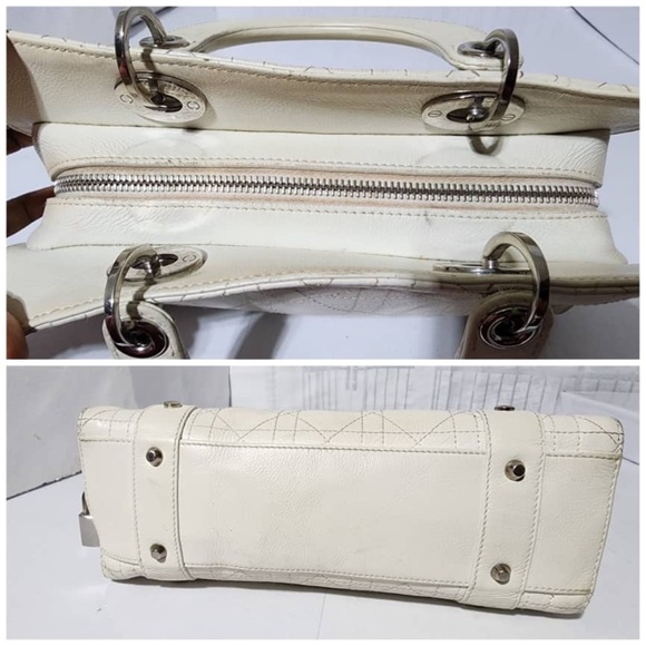 Authentic CHRISTIAN DIOR Calfskin Cannage Stitched Small Lady East West Lady Dio - Picture 12 of 15